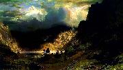 Albert Bierstadt Storm in the Rocky Mountains painting